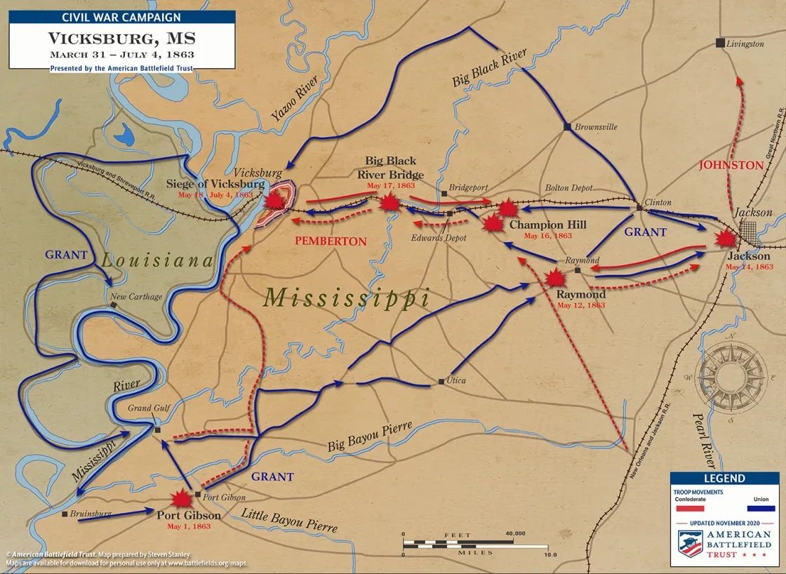 Battle Map of Vicksburg