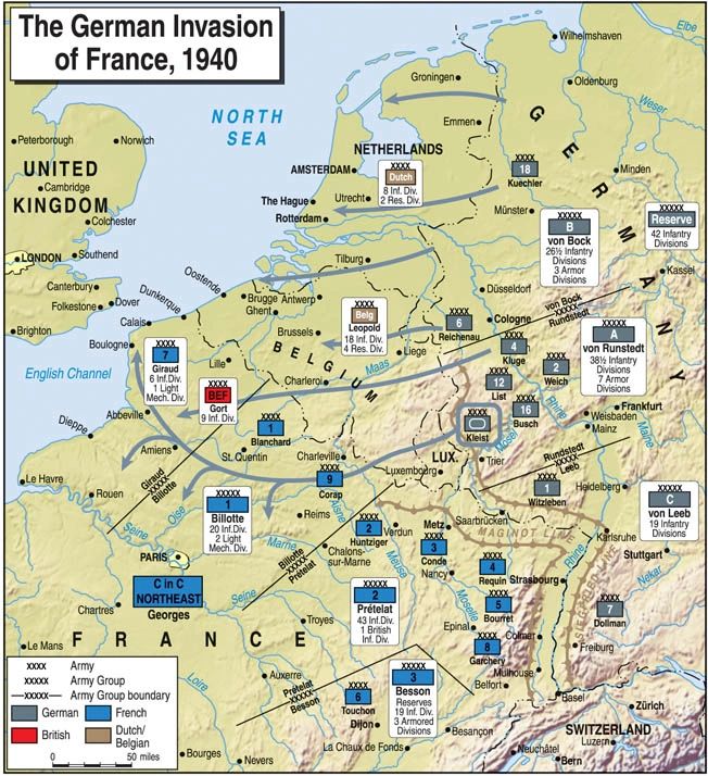 German blitzkrieg into France
