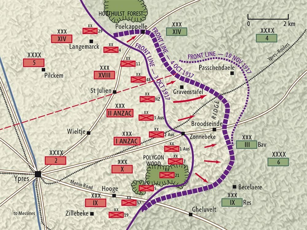 Passchendaele Battle Map